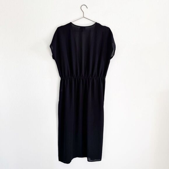 J. Jill Wearever Sheer Tie Front Dolman Sleeve Mid Length Cardigan Cover Up Sz S - Picture 4 of 8